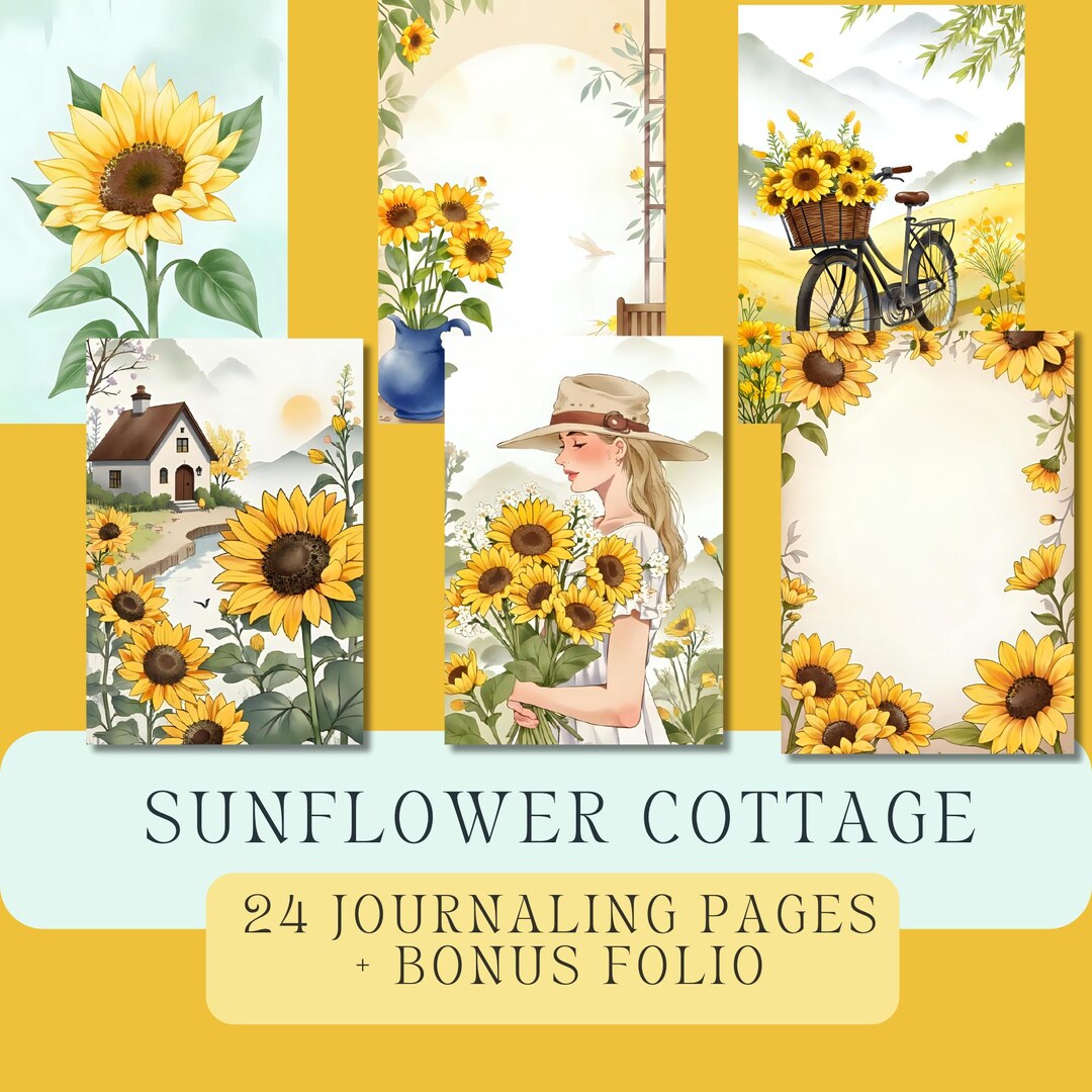 Sunflower Cottage Journal Pages – Whimsical Junk Journal Kit ...