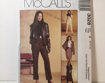 McCall's Sewing Pattern # 3028 Uncut Non Stop Wardrobe Size 8 10 12 Jacket Long And Short Skirt Blouse Pants