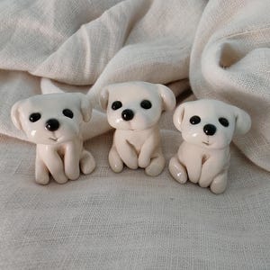 Tiny Ceramic Puppy Maltese - Cute Ceramic  Maltese - Tiny Ceramic Maltese - Cute Ceramic Maltese Figurine - Maltese Figurines - Maltese