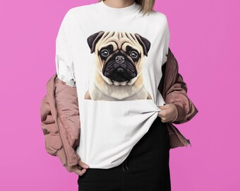 Pug Softstyle T-Shirt | Fawn Dog Lover Graphic Tee | Cute Unisex Casual Shirt | Comfy Gift for Pet Owners