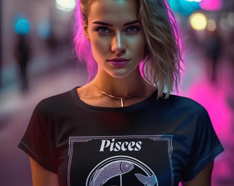Pisces Zodiac T-Shirt for Women | Astrology Graphic Tee | Horoscope Birthday Gift | Pisces Sign Shirt | Casual Cotton Tee