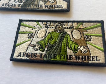 US Navy Aegis Patch - Aegis Guided Missile Destroyer/Cruiser Patch - Funny - “Aegis Take the Wheel”