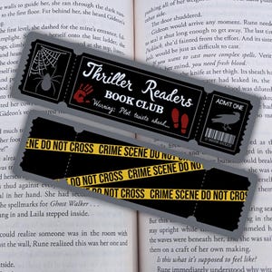 Thriller Readers Book Club Ticket Bookmark