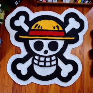 Personalized pirate rug handmade in wool – decorative flag – custom sizes available