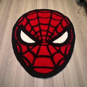 Red personalized rug handmade in wool – boys’ room decor – custom sizes available