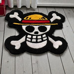 Pirate wool rug handmade – decorative flag 20x20 cm – personalized room deco