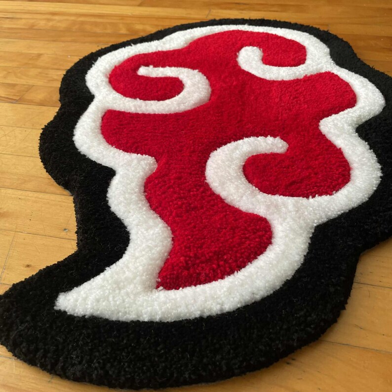 Red Cloud Anime Rug – Handmade Otaku Decor – Custom Japanese Manga Gift - Personalized Anime Rug – Red Cloud Otaku Decor image 8