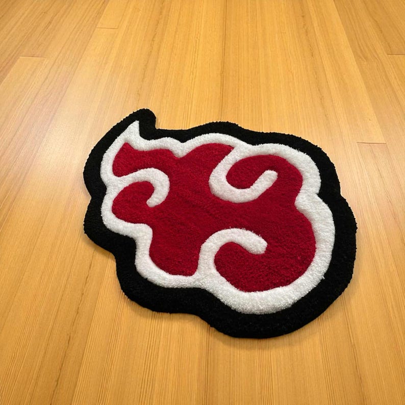 Red Cloud Anime Rug – Handmade Otaku Decor – Custom Japanese Manga Gift - Personalized Anime Rug – Red Cloud Otaku Decor image 9