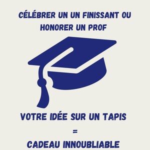 Custom-made personalized rug, unique design for graduates, end-of-year school gift, warm and original souvenir