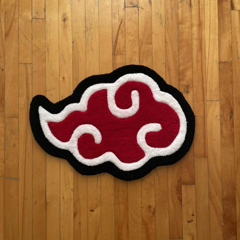 Red Cloud Anime Rug – Handmade Otaku Decor – Custom Japanese Manga Gift - Personalized Anime Rug – Red Cloud Otaku Decor image 7