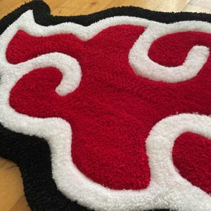 Red Cloud Anime Rug – Handmade Otaku Decor – Custom Japanese Manga Gift - Personalized Anime Rug – Red Cloud Otaku Decor image 5