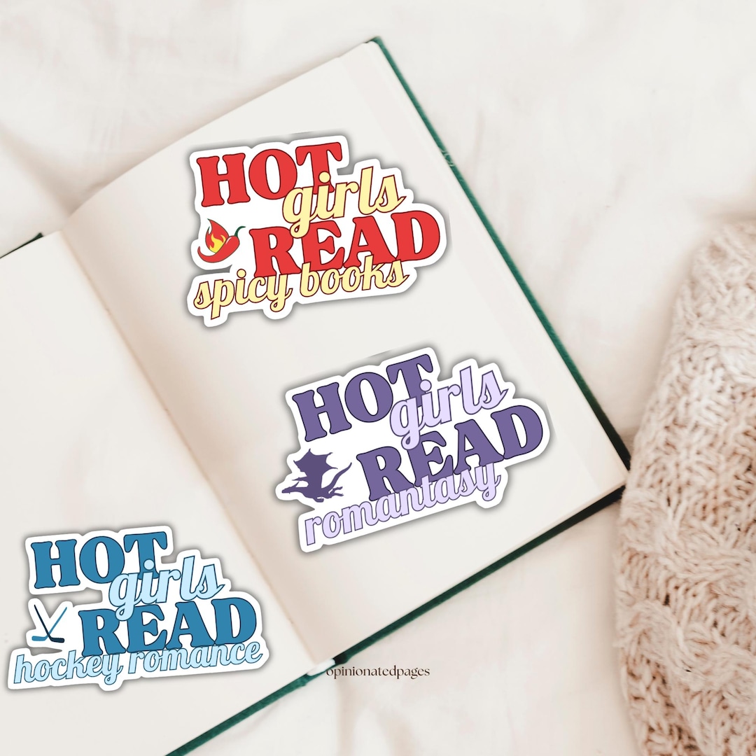 Hot Girls Read Books Sticker Pack | Cute Bookish Stickers Kindle Insert ...