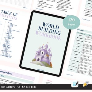 Fantasy Worldbuilding Workbook | Novel Planner | RPG World Creation | DnD Character | Digital Download Printable