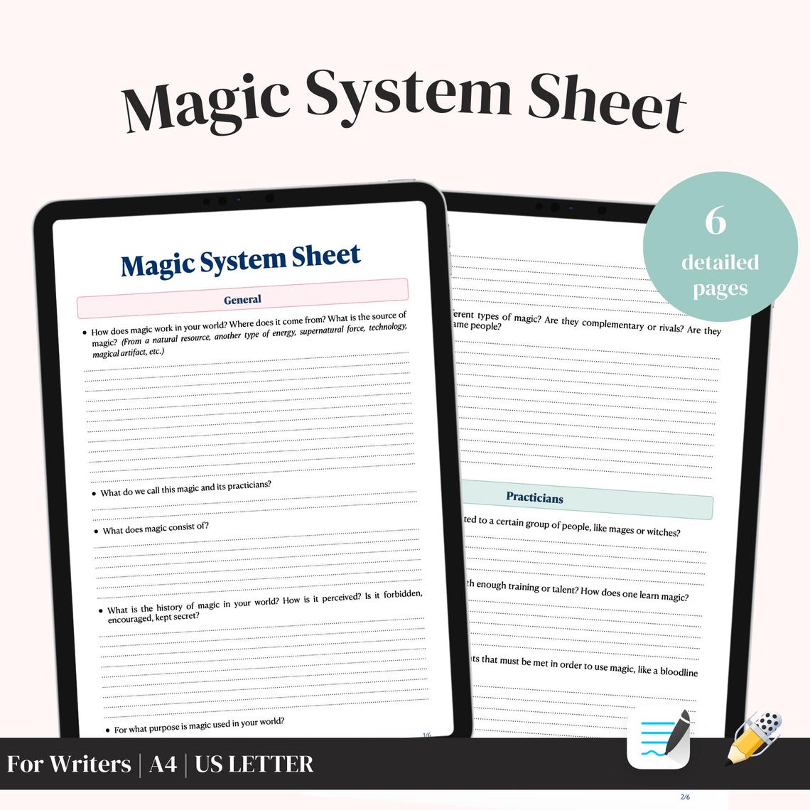 Magic System Builder Template | fantasy Worldbuilding | novel Planner ...