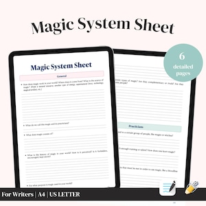 Magic System Builder Template | Fantasy Worldbuilding | Novel Planner | RPG World Creation | DnD | Digital Download Printable