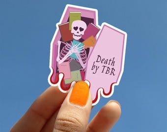 Sticker DEATH BY TBR | Leuke leesgrage stickers voor Kindle-inzetstuk | Booktok-stickers I To Be Read