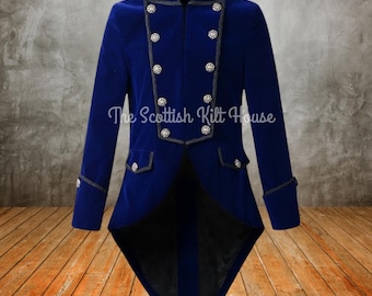 Men’s Steampunk Tailcoat Jacket  Victorian Velvet Coat Wedding Outfit Cosplay Carnival Party Formal Fashion