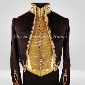 Men&#39;s Regimental Mess Dress | Handmade Military Hussar Jacket | Black and White Uniform | Hotel & Parade Formal Coat Mess Jacket,