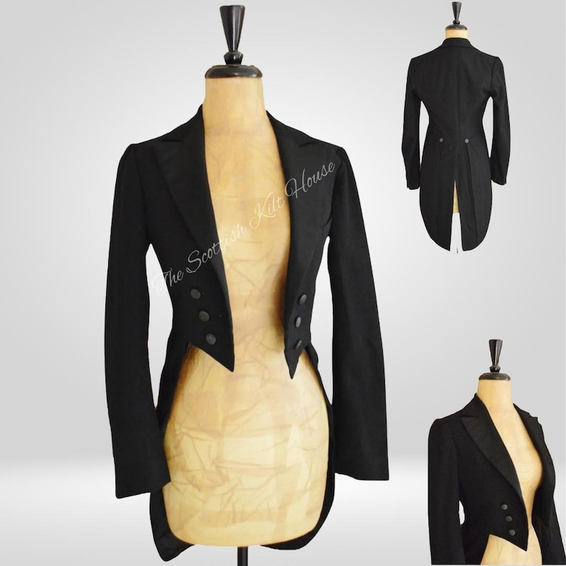 Ladies Victorian Tailcoat  Custom Regency Steampunk Jacket  19th Century Historical Costume  Vintage Coat  Handmade Gift for Her