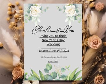 Moderne Blumen Hochzeitseinladung Vorlage