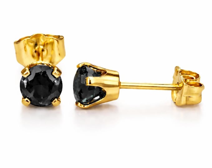 Moissanite Diamond 14K Solid Gold Earrings NON Basket earrings stud Real 14K Gold sold 1 Pair Push backing.