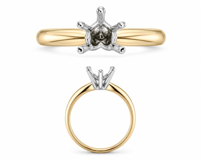 14K Real Solid Gold 5 Prong Heart Cut Setting Mounting For Ring sold 1 piece
