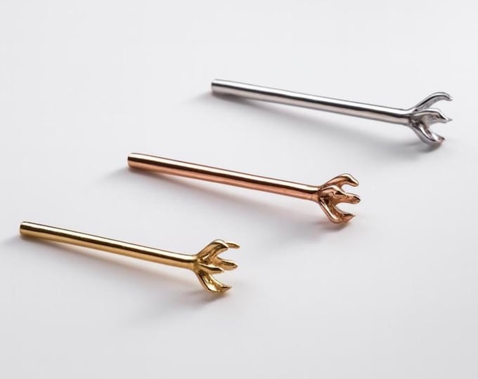 Nose Piercing 14K Real Solid Mounting for Nose Stud 1.50mm to 3.50 mm Sold 1 piece 20 GAUGE with post length 12mm.