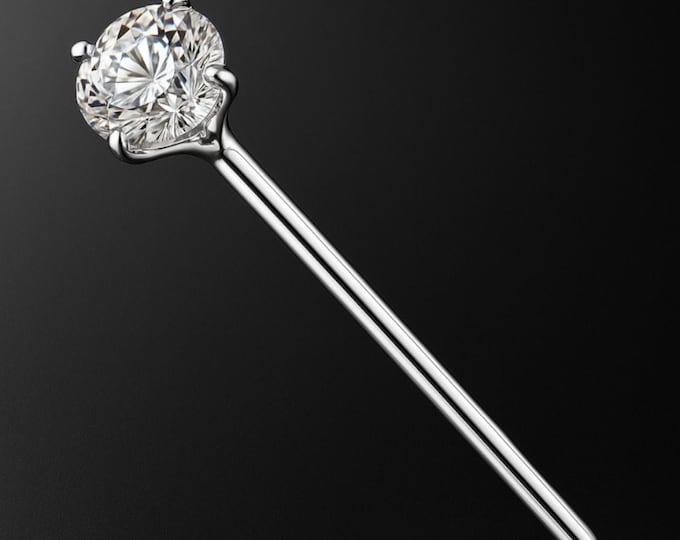 Moissanite Diamond 14K Gold Nose Stud 20 GA Piercing , Real Gold 14K ,  20 GAUGE sold 1 piece Pass Diamond Tester.