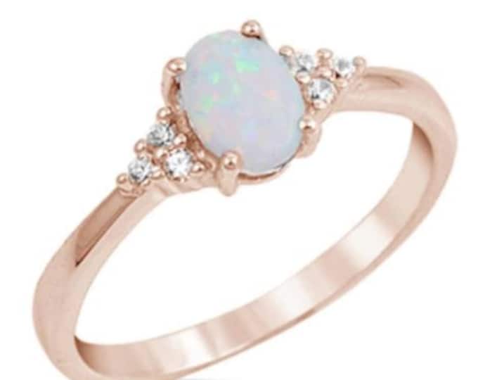Sterling Silver Ring 925 Elegant simulated gemstone Ring with 3 Cubic Zirconia stones set on each side SIZE 4-11