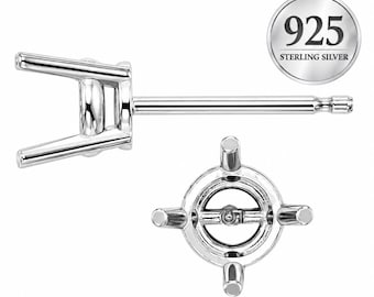 Sterling Silver 925 Round Mounting for Earrings sold 1 unit.  ( Backing not included )