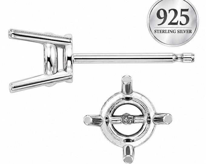 Sterling Silver 925 Round Mounting for Earrings sold 1 unit.  ( Backing not included )