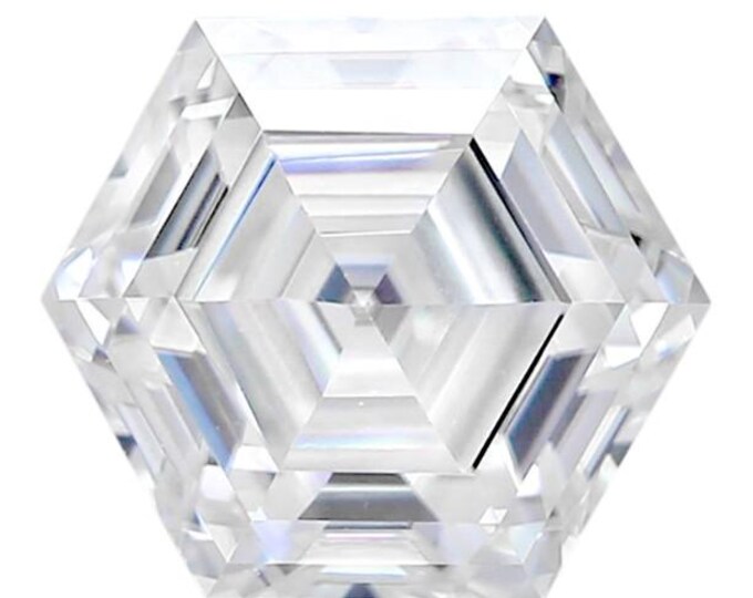 Hexagonal  Clear Moissanite VVS1 Quality Loose Gemstones Pass Diamond Tester Amazing Quality variation 6mm - 8mm