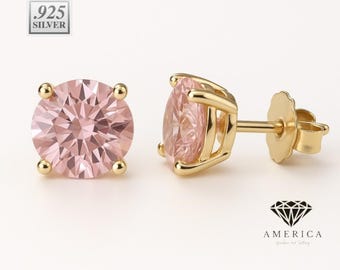 CZ  Stud Earrings Push Back .925 Sterling Silver Earrings 3MM-10MM