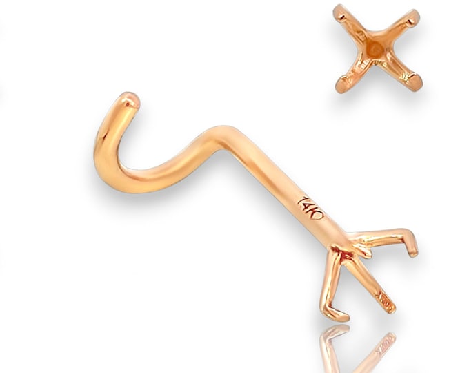 Nose Piercing 14K Real Solid Mounting for Nose Stud 1.00mm to 5.00 mm