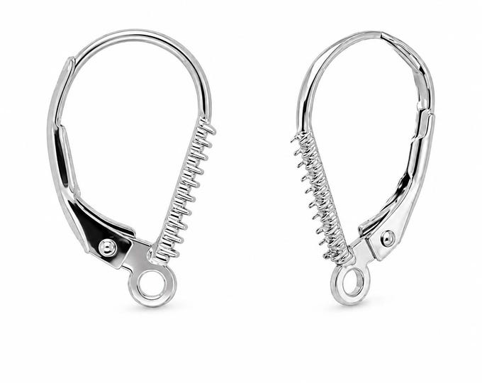 14K Gold Lever back With Setting Lever back with the setting for 5 pieces prong set gemstones sold 1 piece.