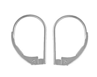 14K Gold Small or Large Plain Lever Back With Straight Wire No Ring