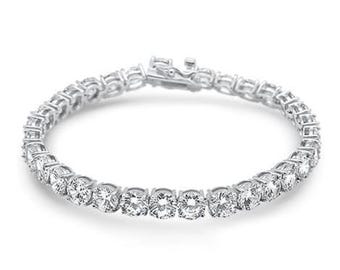 Tennis Bracelet Round Cubic Zirconia Bracelet 2mm 2.5mm 3mm 4mm 5mm 6mm Wedding, bridal, birthday, gift.
