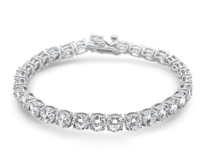 Tennis Bracelet Round Cubic Zirconia Bracelet 2mm 2.5mm 3mm 4mm 5mm 6mm Wedding, bridal, birthday, gift.