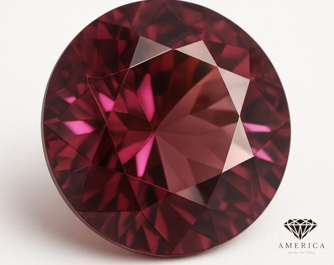 Natural Loose Rhodolite Round Shape Natural Loose Gemstones variation