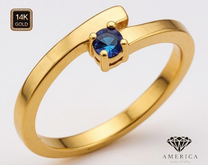 14K Gold 3.00 MM Natural Gemstone with 2mm Band Single Gemstones Perfect for Gift 1.80 Grams.