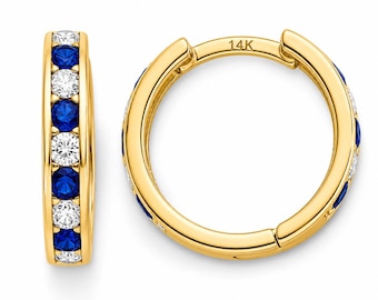2x15 MM Hoop Thickness in 14K Real Gold Hoop Hinge Closure sold 1 pair REAL Gold earrings.