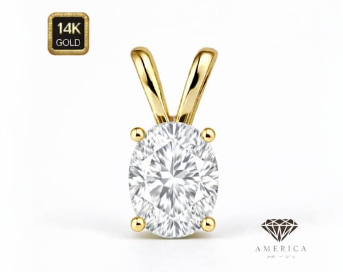 Natural Gemstone 14K Real Gold Natural Gemstone Oval Shape with 4 Prong Basket Pendant only.