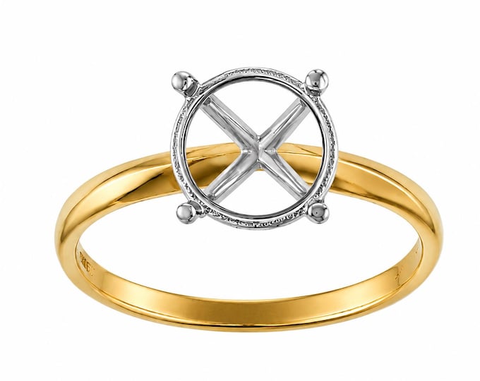 14K Real Solid Gold 4 Prong Solitaire Setting Mounting sold 1 piece