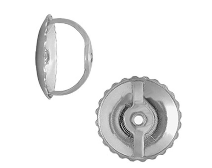 14K Real Solid Medium Threaded Easy Grip Corrugated Ear Nut / Fits 030 Threaded Post sold 1 piece.