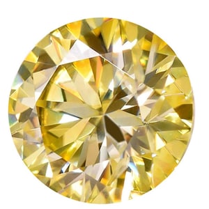 Round Yellow Moissanite Loose Gemstones Pass Diamond Tester Amazing Quality variation 2mm - 8mm