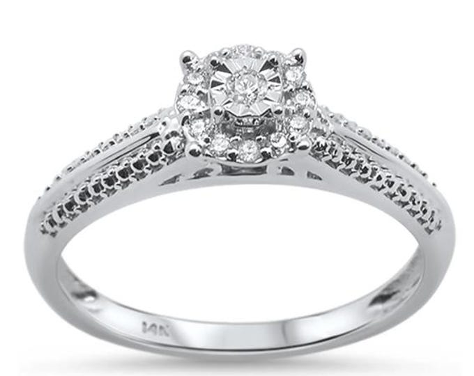 Last one .10ct 14KT White Gold Round Diamond Solitaire Ring  1 piece Engagement ring