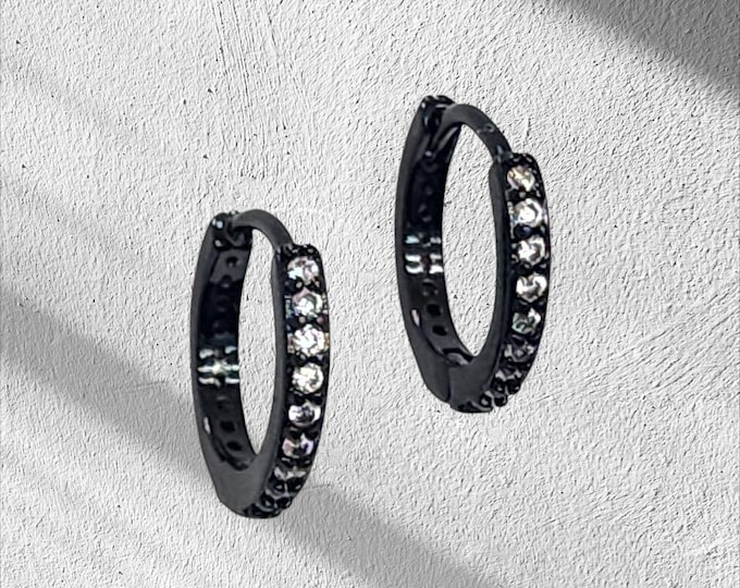 Fashion CZ Earring Hoop 316 Stainless Steel sold in 1 Piece earrings Huggies hoop.
