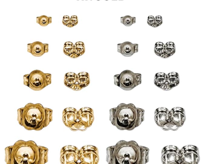14K Real Gold Butterfly Friction Nut  sold 1 Pair see different size available.
