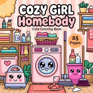 Cozy Girl Coloring Pages Set | 25 Designs | Instant Download PDF Printable