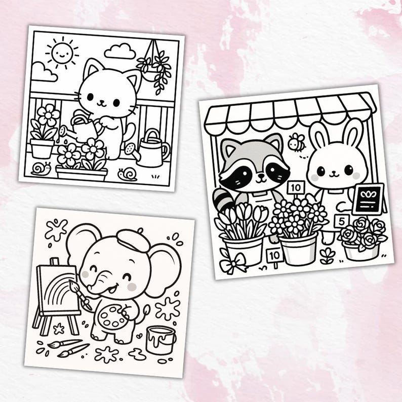 Cozy Cuties Colouring Book for All Ages – 25 Bold & Easy Designs, Cute ...